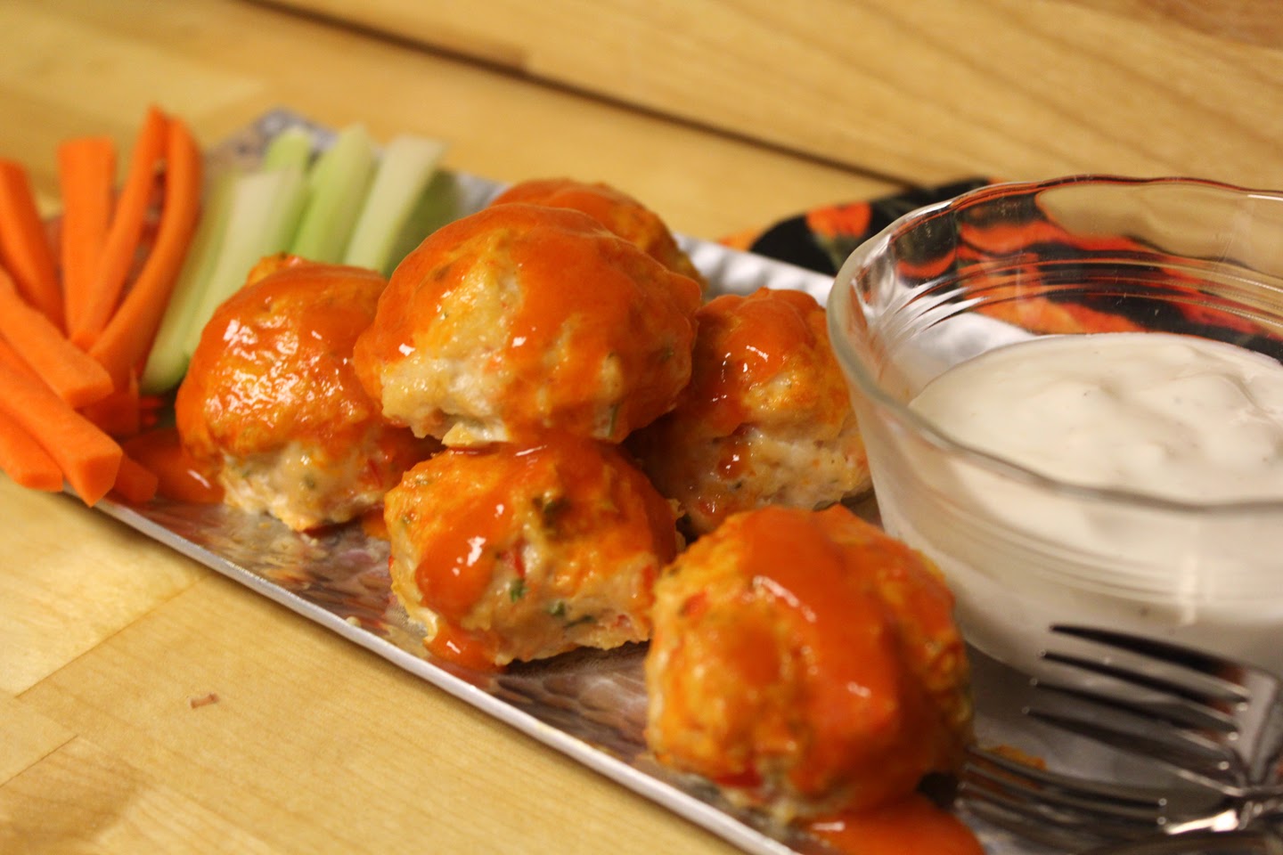 The No Pressure Cooker Buffalo Chicken Meatballs And Blue Cheese Dressing